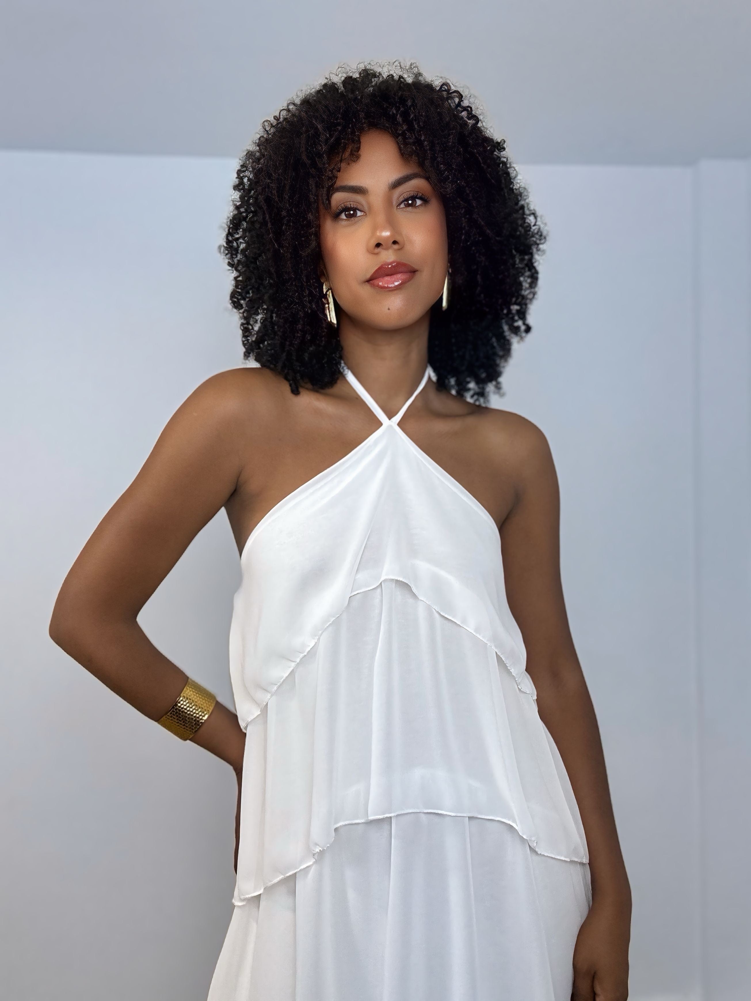 VESTIDO BLANCO VOLANTES