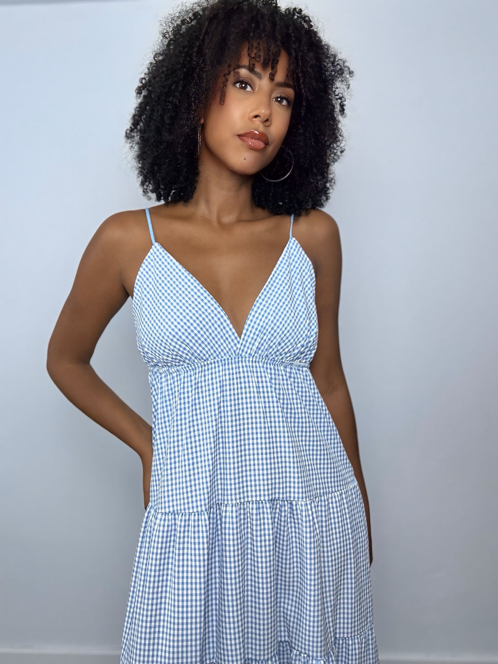 VESTIDO VICHY CELESTE