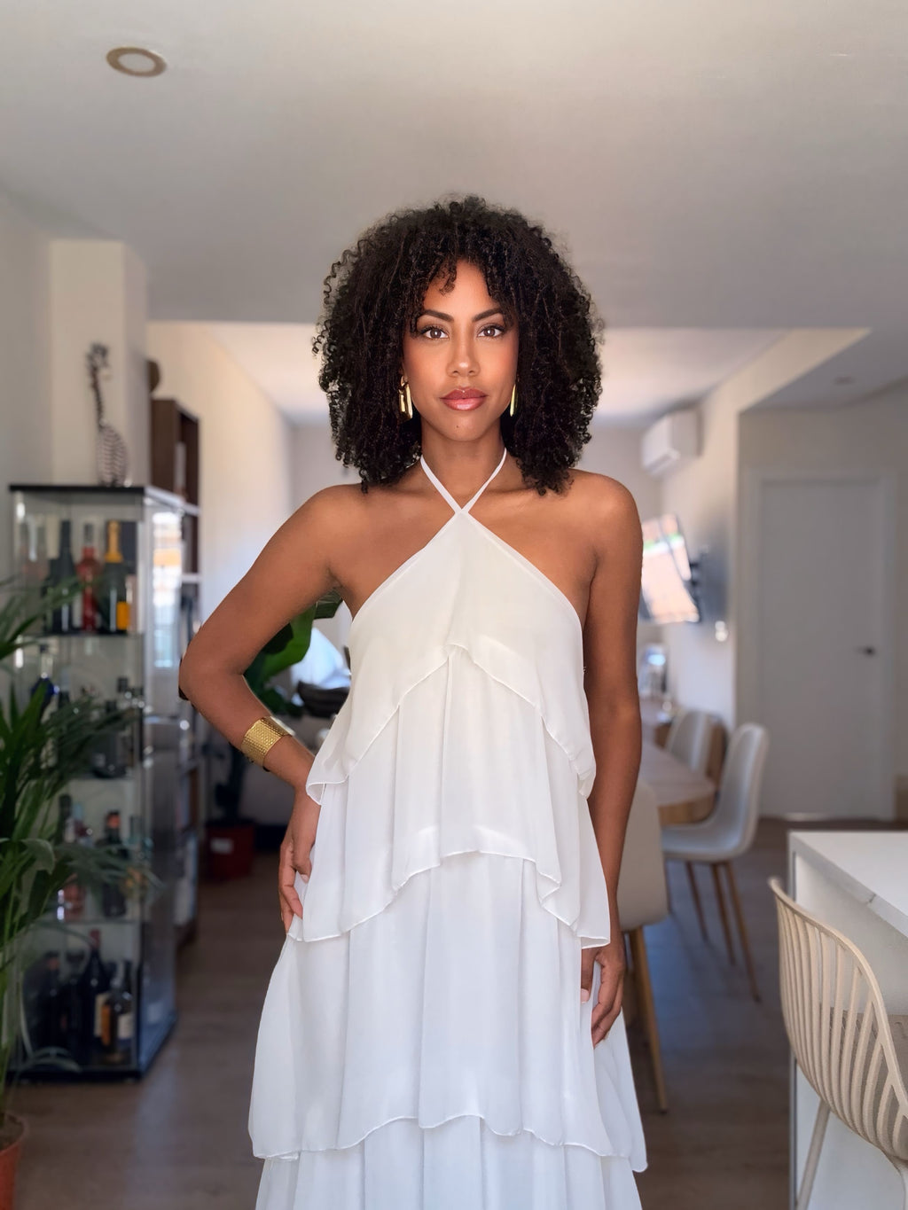 VESTIDO BLANCO VOLANTES