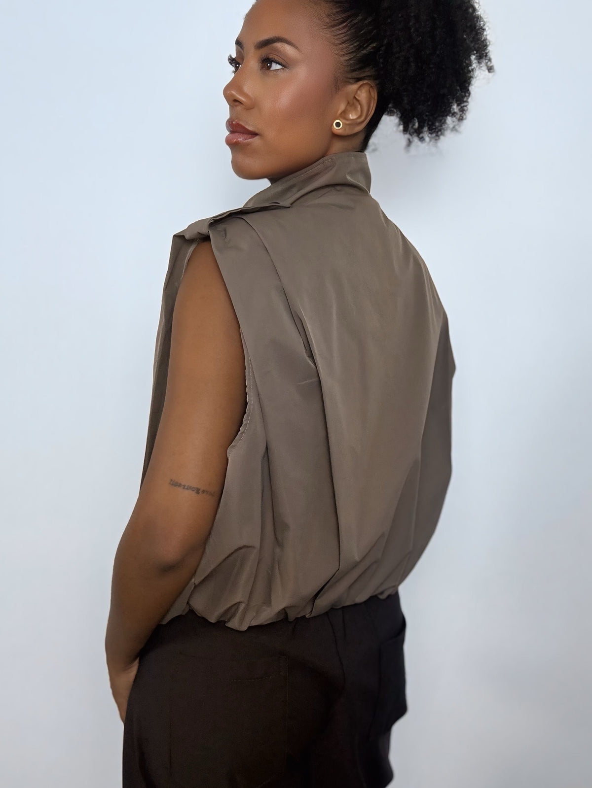 CHALECO GABARDINA TAUPE
