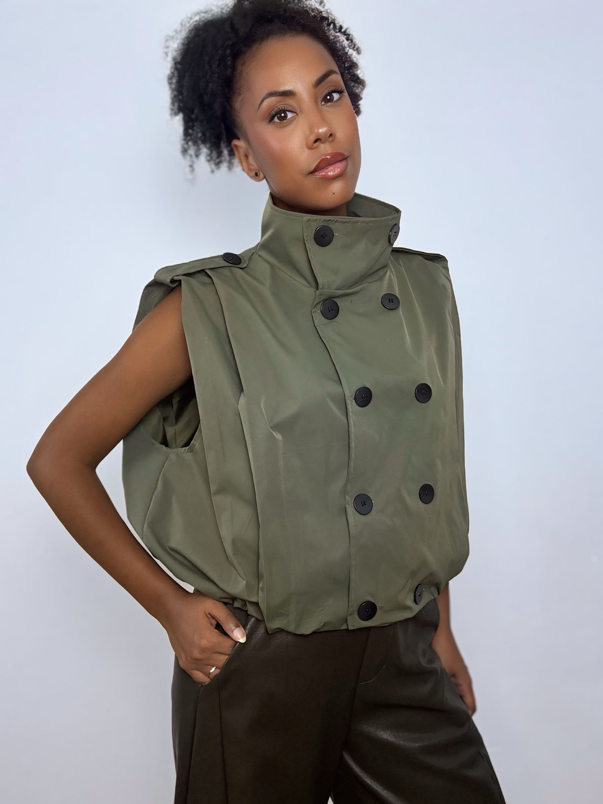 CHALECO GABARDINA VERDE