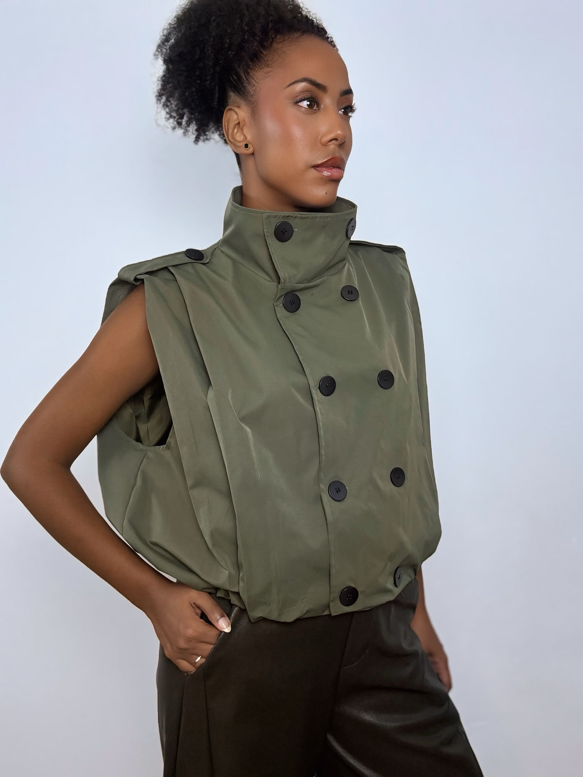 CHALECO GABARDINA VERDE
