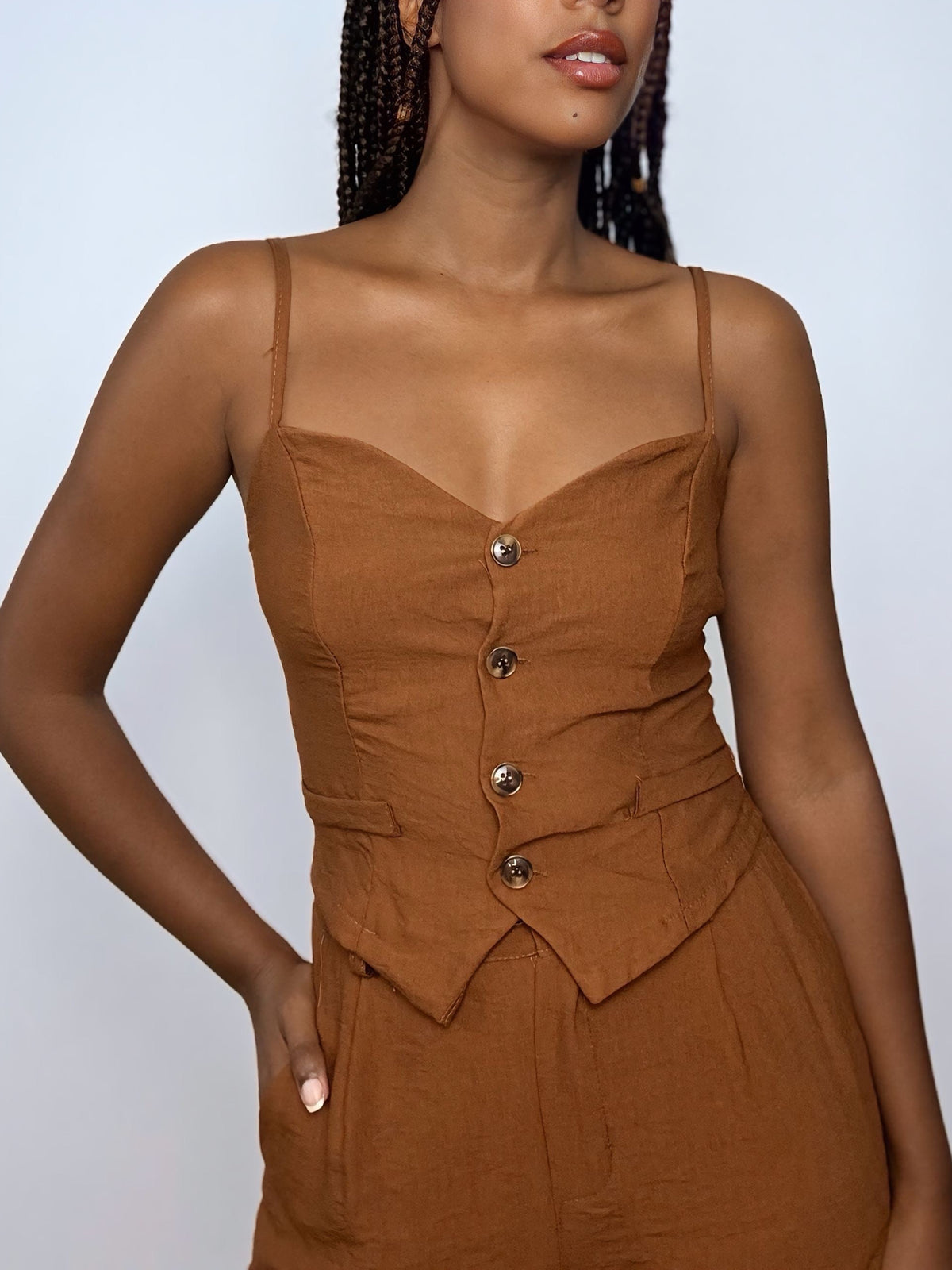CONJUNTO CHALECO TEJA