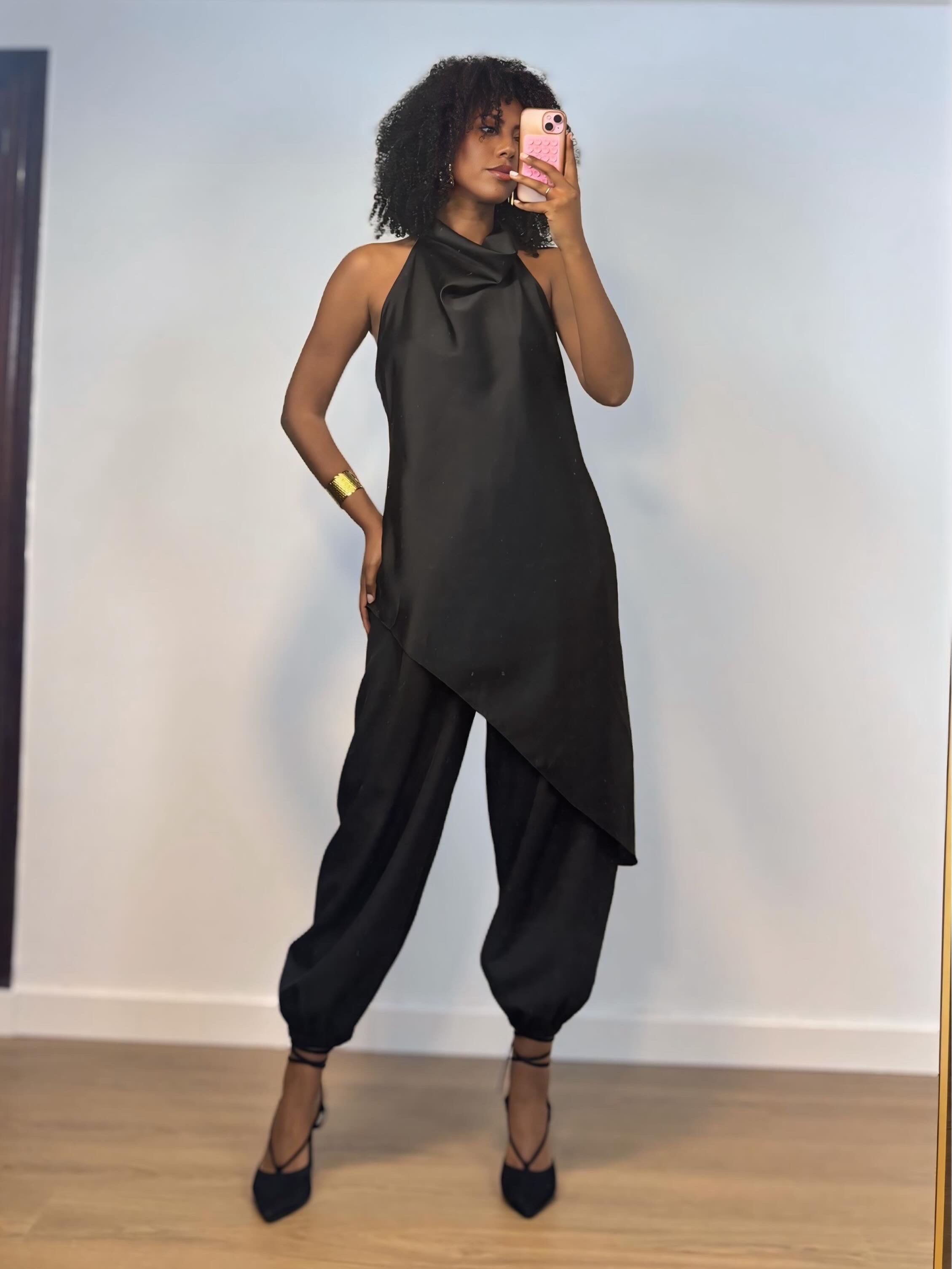 PANTALÓN GLOBO NEGRO