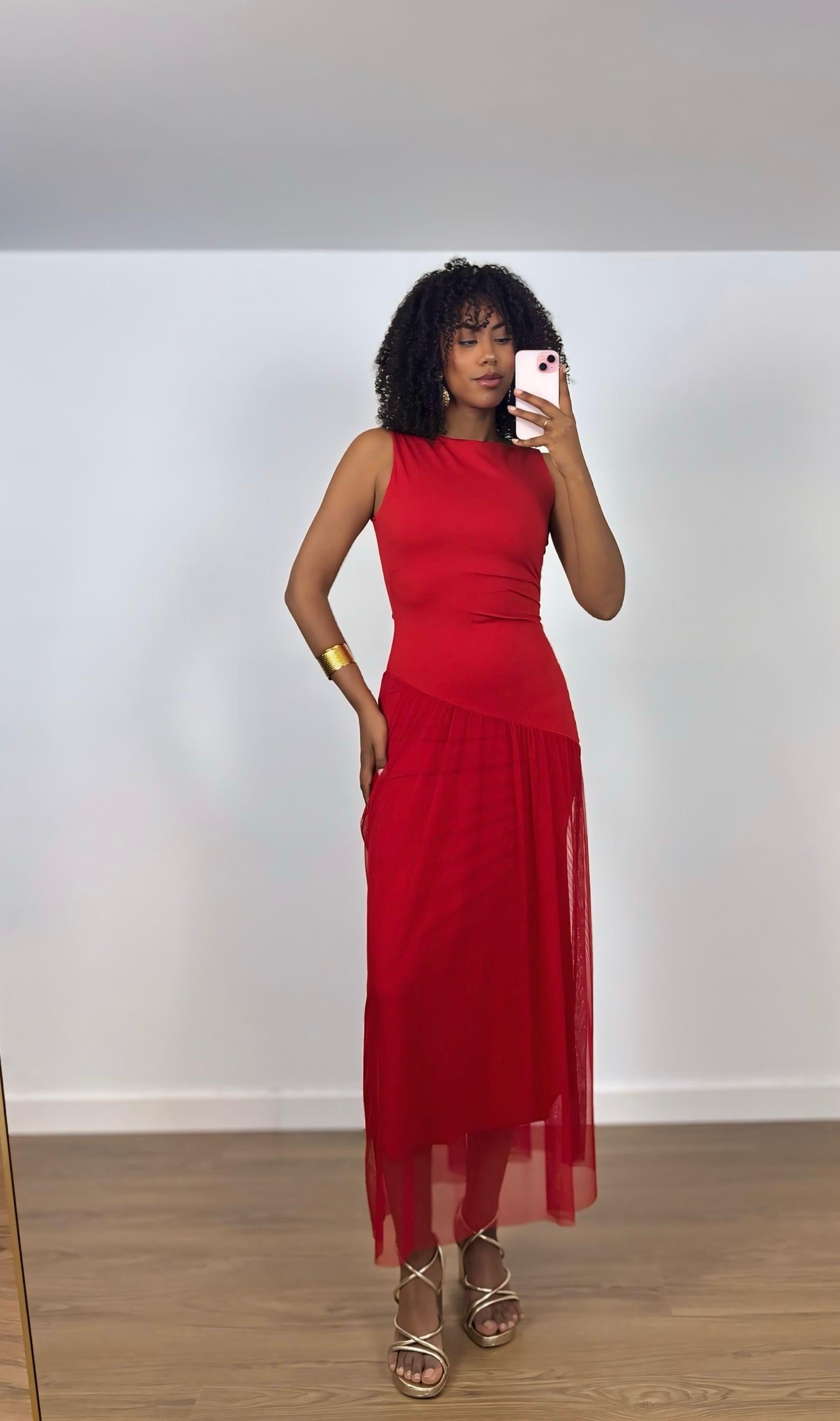 VESTIDO ROJO TUL