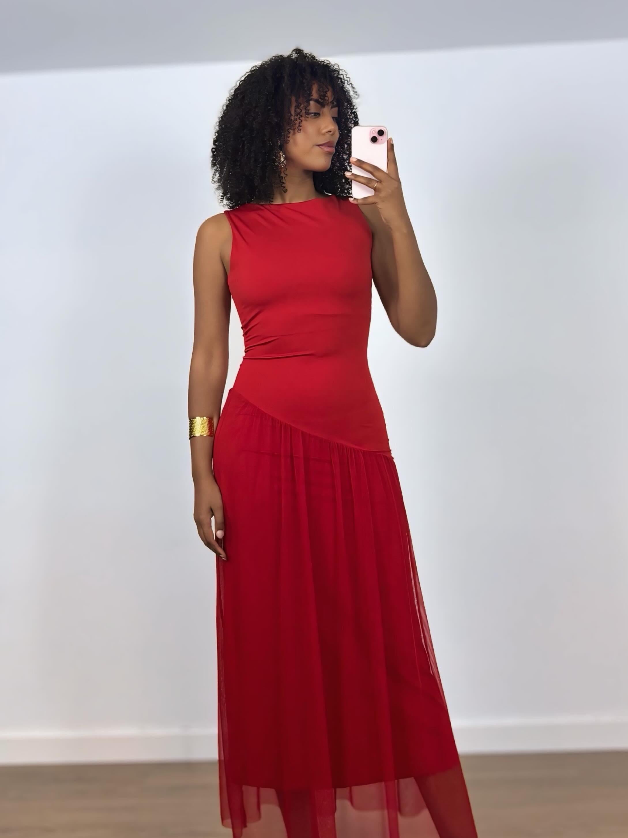 VESTIDO ROJO TUL